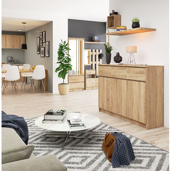 KOMMODE K140 3D 3SZ CLP PK EICHE SONOMA