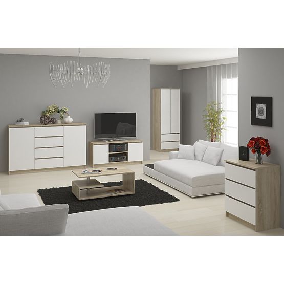 KOMMODE K140 3D 3SZ CLP PK SONOMA / WEISS
