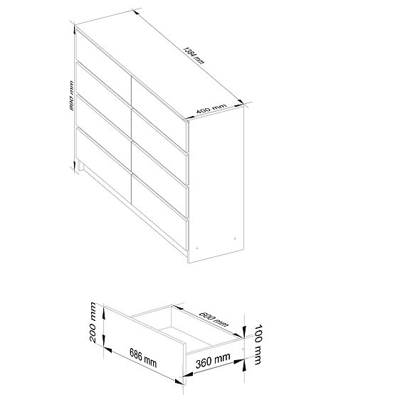 KOMMODE K140 8SZ CLP PK EICHE SONOMA