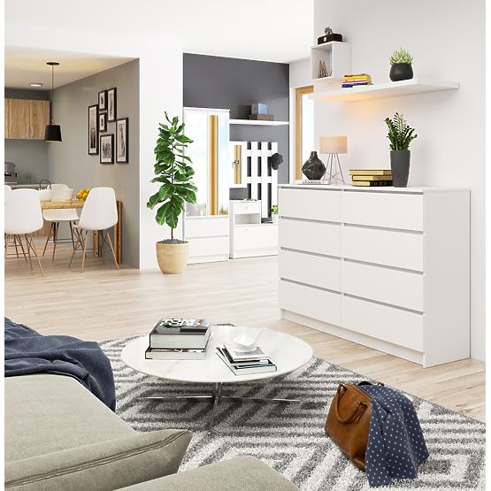 KOMMODE K140 8SZ CLP PK WEISS