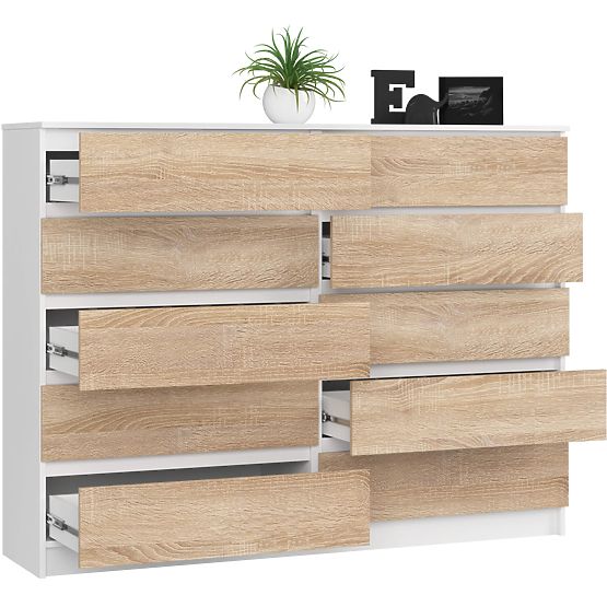 KOMMODE K160 10SZ CLP PK WEISS / SONOMA