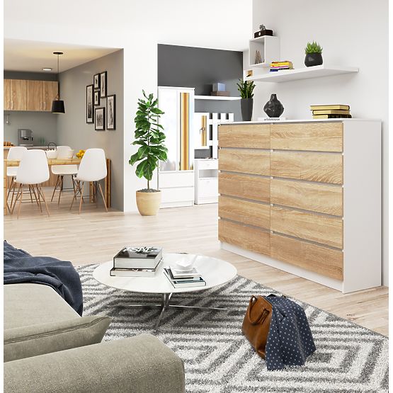 KOMMODE K160 10SZ CLP PK WEISS / SONOMA