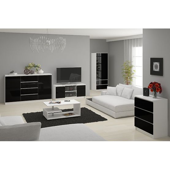 KOMMODE K160 2T 4S CLP PK SCHWARZ HOCHGLANZ