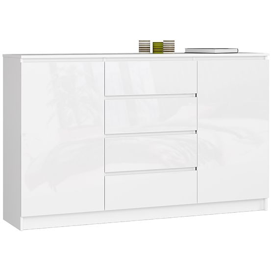 KOMMODE K160 2T 4S CLP PK WEISS HOCHGLANZ