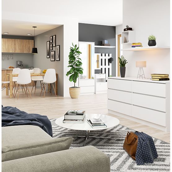 KOMMODE K160 6SZ CLP PK WEISS