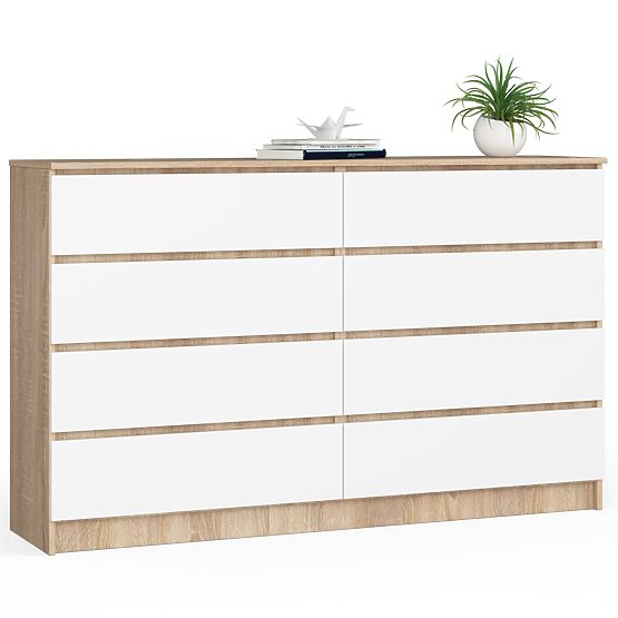 KOMMODE K160 8SZ CLP PK EICHE SONOMA / WEISS