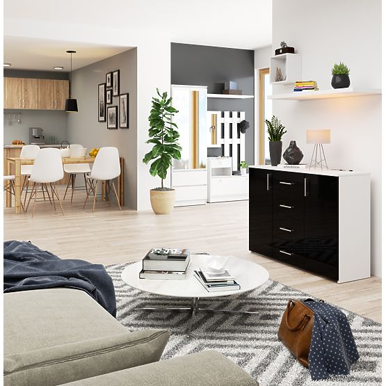 KOMMODE K45 PK SCHWARZ GLANZ