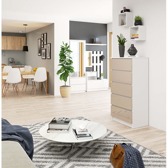 KOMMODE K60 5SZ CLP PK CAPPUCCINO GLANZ