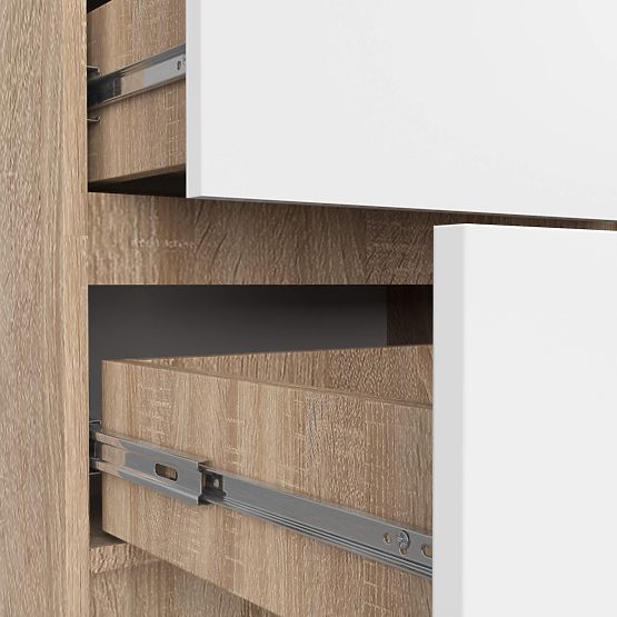 KOMMODE K60 5SZ CLP PK EICHE SONOMA / WEISS