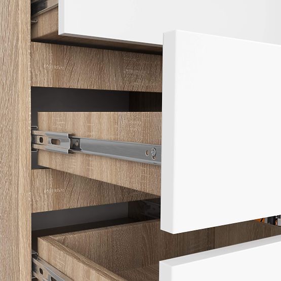 KOMMODE K80 1D 5SZ PK EICHE SONOMA / WEISS