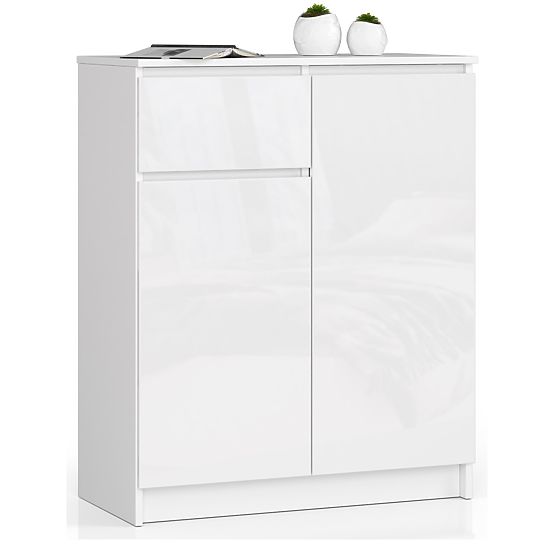 KOMMODE K80 2D 1SZ CLP PK WEISS HOCHGLANZ