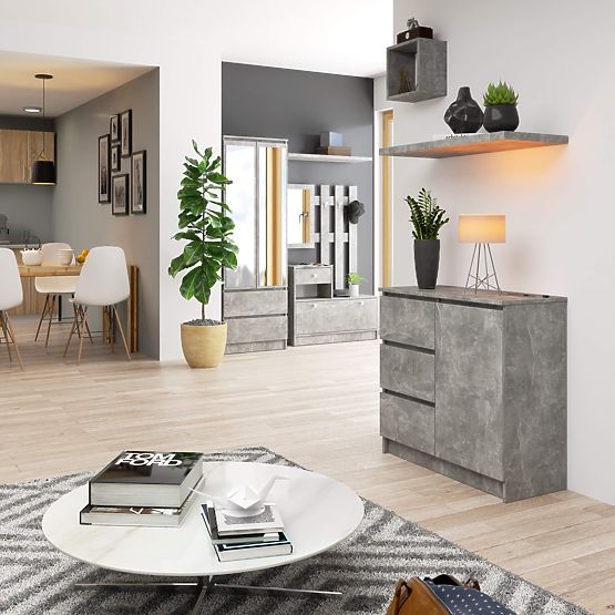 KOMMODE K80 JERRY 1T 3S PK BETON