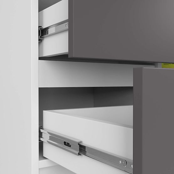 KOMMODE K80 JERRY 1T 3SZ PK WEISS / GRAPHITGRAU