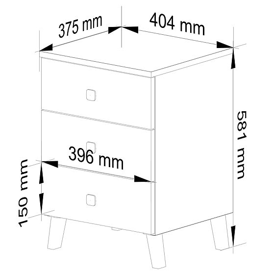 KOMMODE MOBI K-03 WEIß SCHWARZ