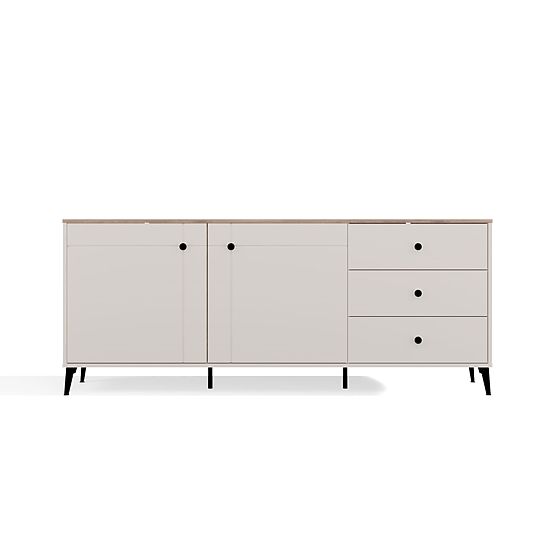 Kommode POINT 2D3S Kaschmir Beige Eiche Castello Schrank 3 Schubladen 2 Türen Wohnzimmer