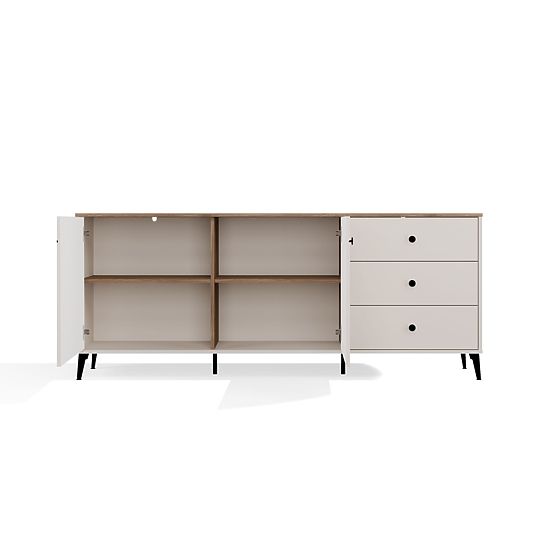 Kommode POINT 2D3S Kaschmir Beige Eiche Castello Schrank 3 Schubladen 2 Türen Wohnzimmer