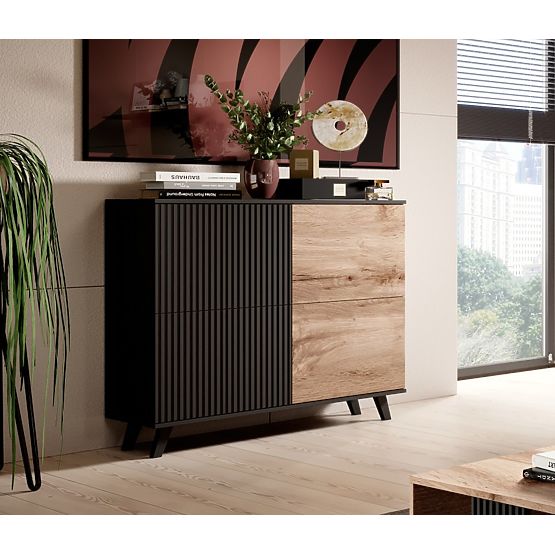 Kommode RANDOM KM-2 - Wotan Eiche/Schwarz
