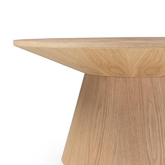 Konferenztisch Dalarna, 90 cm, rund, natürliche Eichenfurnier