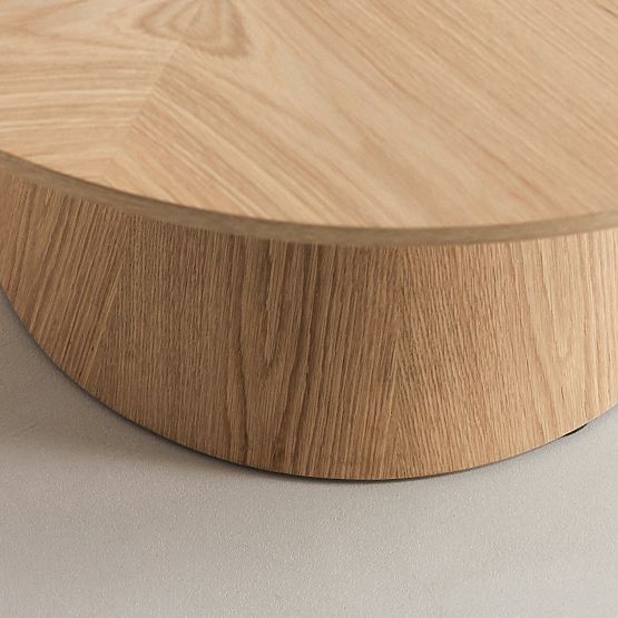 Konferenztisch Dalarna, 90 cm, rund, natürliche Eichenfurnier