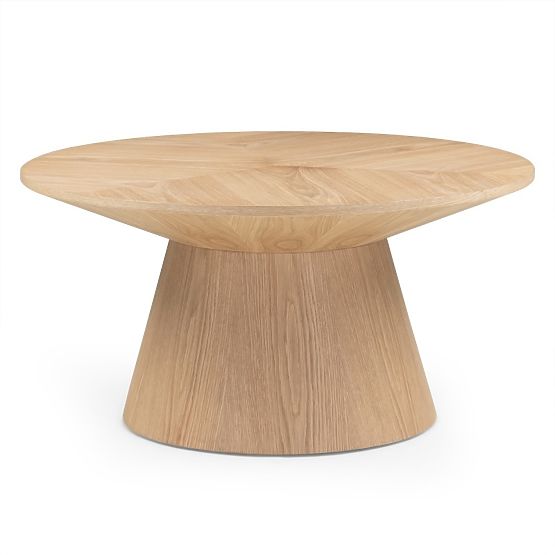 Konferenztisch Dalarna, 90 cm, rund, natürliche Eichenfurnier