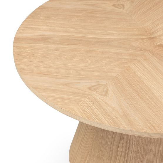 Konferenztisch Dalarna, 90 cm, rund, natürliche Eichenfurnier