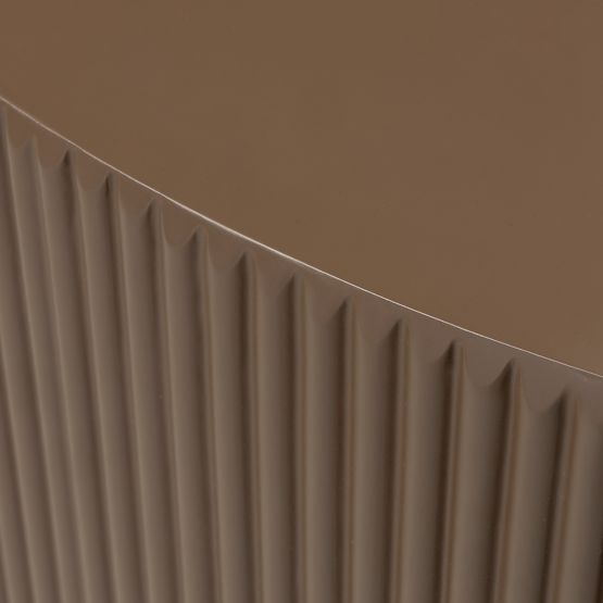 Konferenztisch Ermanno, 90 cm, Mokka, geriffelt