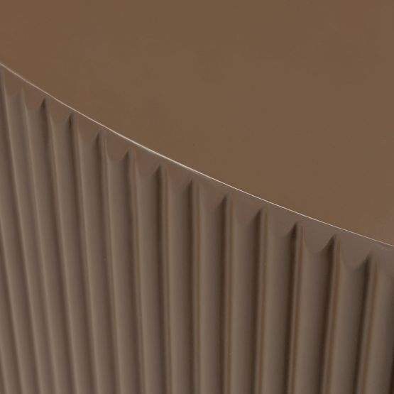 Konferenztisch Ermanno, 90 cm, Mokka, geriffelt