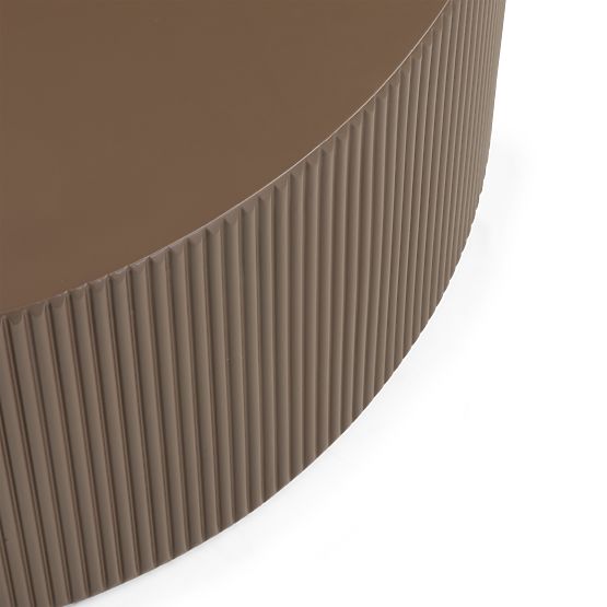 Konferenztisch Ermanno, 90 cm, Mokka, geriffelt