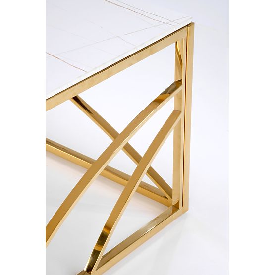 Konferenztisch UNIVERSE 3, weißer Marmor / gold (2p=1Stk)