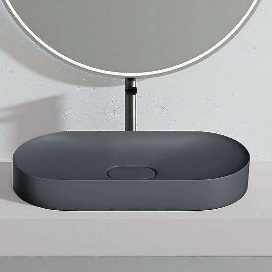 Konglomerat-Waschbecken IRIS 71 CM grau matt