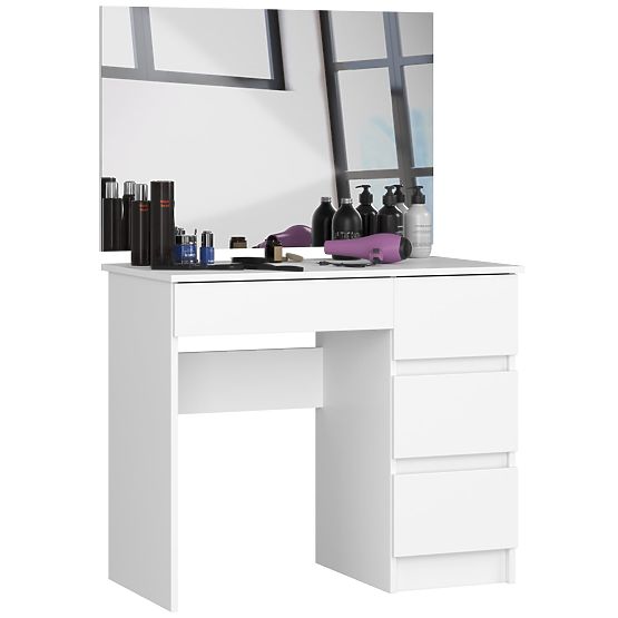 KOSMETISCHER SCHMINKTISCH MIT SPIEGEL T-6/SL 900x600 RECHTS PK WEISS
