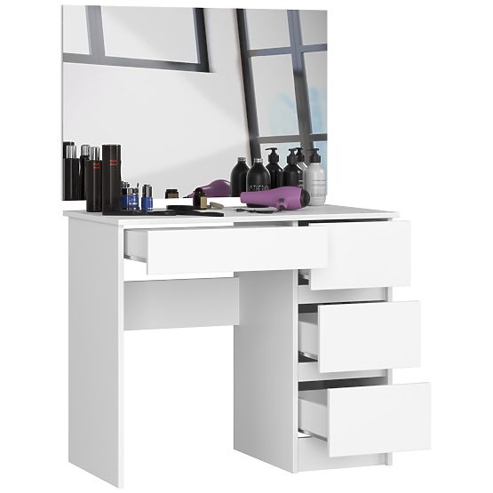KOSMETISCHER SCHMINKTISCH MIT SPIEGEL T-6/SL 900x600 RECHTS PK WEISS