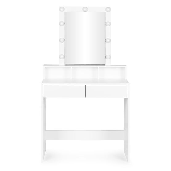 Kosmetischer Schminktisch mit Spiegel und LED-Beleuchtung 3 Helligkeitsstufen ModernHome