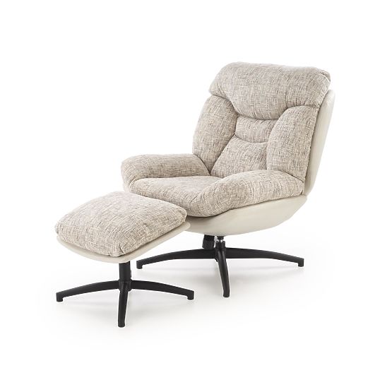 KRONOS Sessel mit Fußhocker, beige / mehrfarbig (1p=1 Stück)