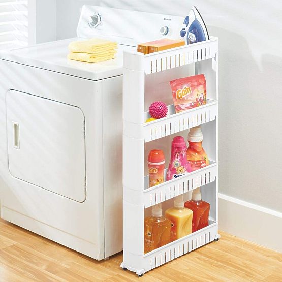 Küchen- und Badezimmerregal weiß 4 Ebenen Osmera