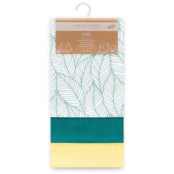 Küchenhandtuch LETTY Farbe Türkis mit modernem Druckmotiv im modernen Stil 50x70 ameliahome