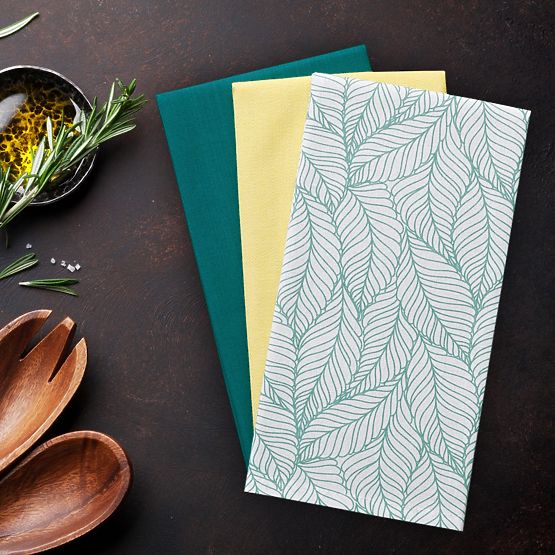 Küchenhandtuch LETTY Farbe Türkis mit modernem Druckmotiv im modernen Stil 50x70 ameliahome