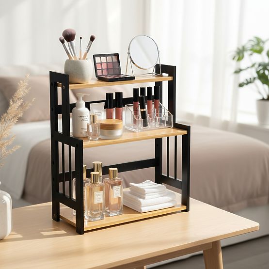 Küchenregal für Gewürze CEZAR NATURAL BLACK