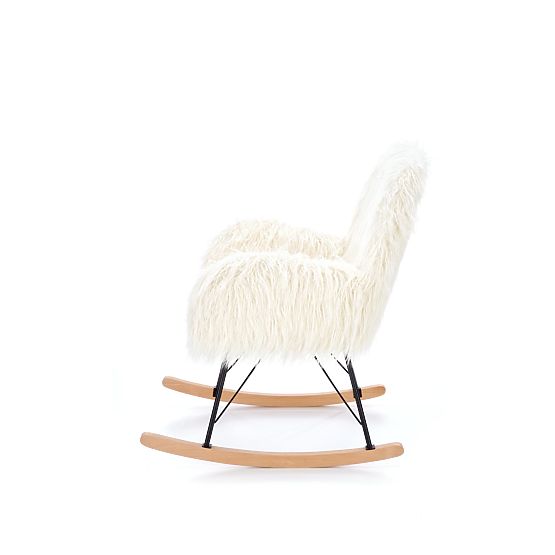 Kunstfell-Schaukelstuhl AUSTIN – Creme