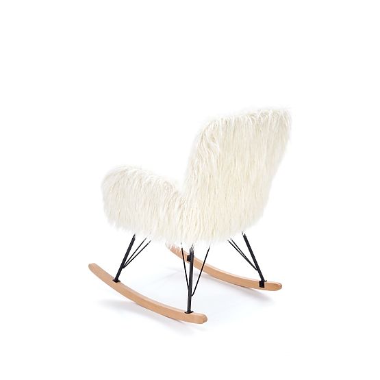 Kunstfell-Schaukelstuhl AUSTIN – Creme