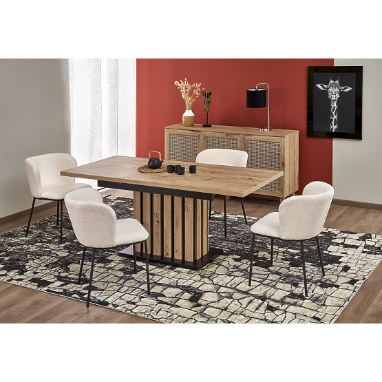 LAMELLO ausziehbarer Tisch 160-210/90 cm Eiche Artisan/Schwarz
