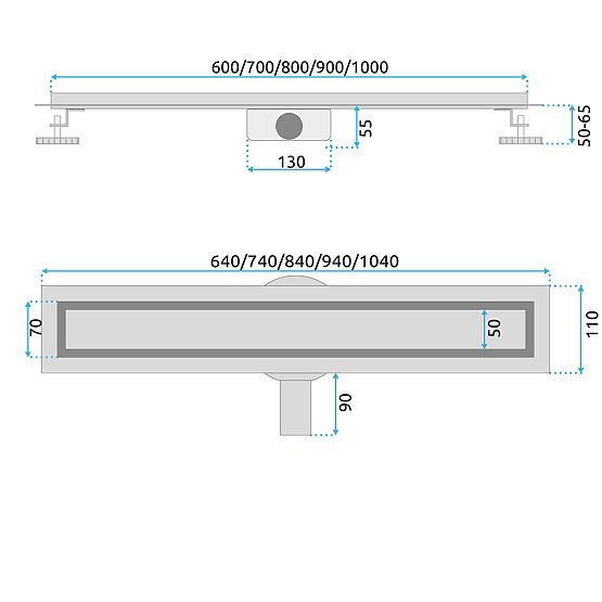 Linearer Abfluss REA Neox für Schwarz 50