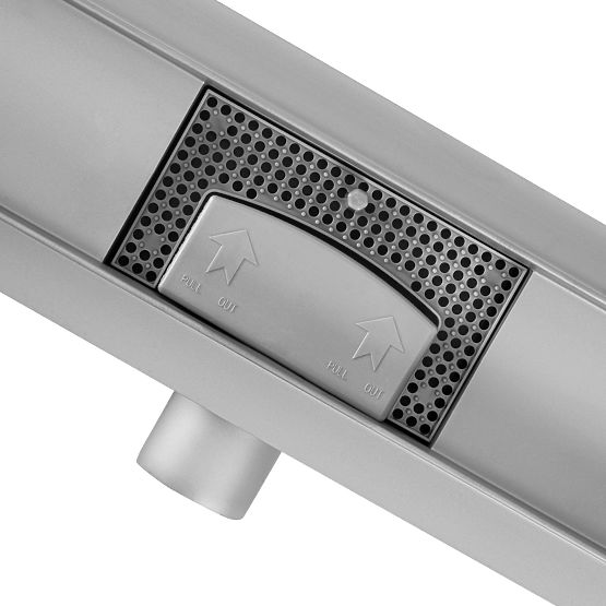 Linearer Abfluss REA Neox GEBÜRSTETER STAHL 50