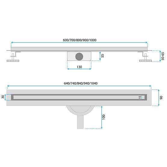 Linearer Abfluss REA NEOX SLIM PRO gebürstetes Kupfer 100