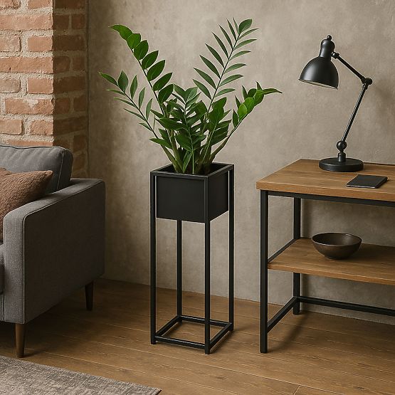 Loft-Blumentopf Concove 60 cm schwarz