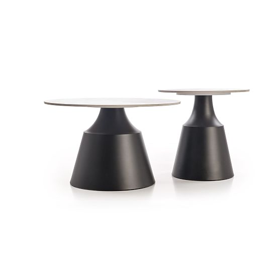 MAGNETA Set aus 2 Bänken, weißer Marmor / schwarz (2p=1Stk)