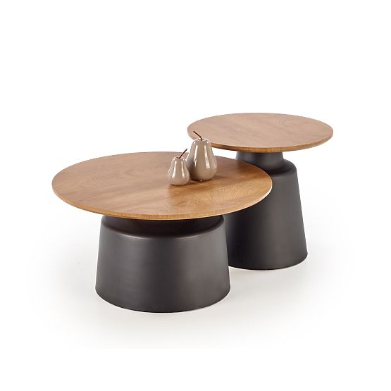 MALOMI Set aus 2 Bänken, natur/schwarz (2p=1Stk)