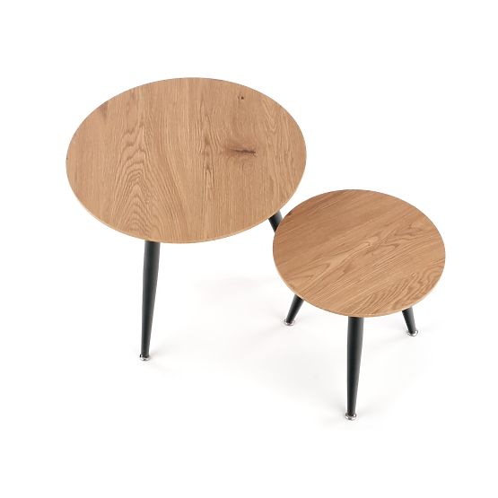 MENTONA 2, Set aus 2 Bänken in Goldeneiche/Schwarz (2 Stück = 1 Set)