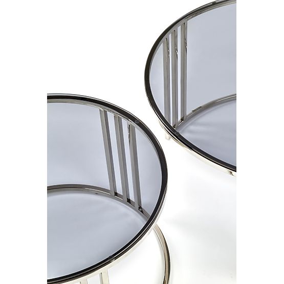 MERCURY Set aus 2 Bänken, Rahmen - silber, Glas - rauchig (1p=1Stk)