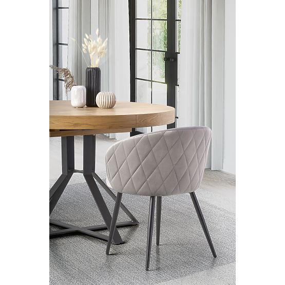 MERCY ausziehbarer Tisch, Platte - Goldeneiche, Beine - Schwarz (2p=1Stk)